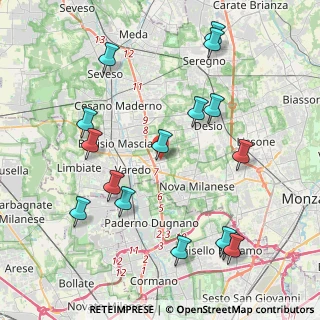 Mappa Via Fiume, 20814 Varedo MB, Italia (4.63125)