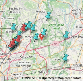 Mappa Via delle Industrie, 20876 Ornago MB, Italia (8.8725)