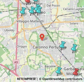 Mappa Corso della Vittoria, 21042 Caronno Pertusella VA, Italia (3.21)