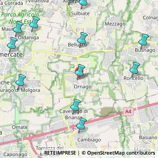 Mappa Via Alessandro Manzoni, 20876 Ornago MB, Italia (3.0125)