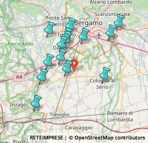Mappa 24049 Verdello BG, Italia (7.05714)