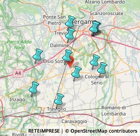 Mappa 24049 Verdello BG, Italia (6.95167)