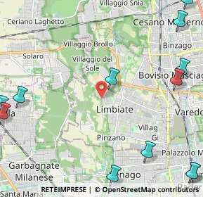 Mappa Via Carlo Alberto Darwin, 20812 Limbiate MB, Italia (3.46917)