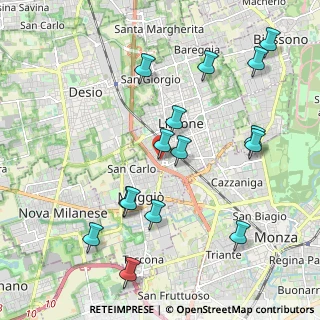 Mappa V.le Valassina, 20851 Lissone MB, Italia (2.20667)