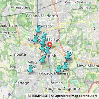 Mappa Via Milite Ignoto, 20814 Varedo MB, Italia (1.56583)