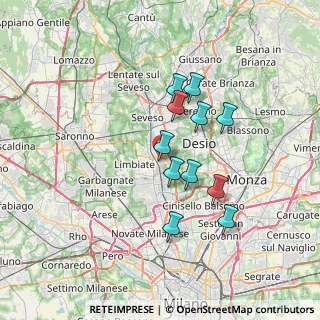 Mappa Via Milite Ignoto, 20814 Varedo MB, Italia (5.76818)