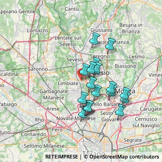Mappa Via Milite Ignoto, 20814 Varedo MB, Italia (6.29444)