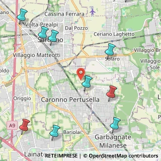 Mappa Via delle Grigne, 21042 Caronno Pertusella VA, Italia (3.13909)
