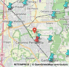 Mappa Via delle Grigne, 21042 Caronno Pertusella VA, Italia (3.04917)