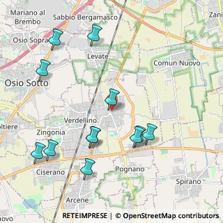 Mappa Via Enrico Fermi, 24049 Verdello BG, Italia (2.25833)
