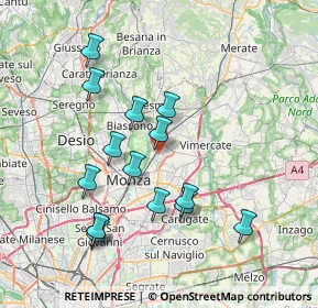 Mappa Via Amatore Sciesa, 20852 Villasanta MB, Italia (7.34533)
