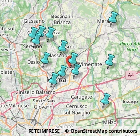 Mappa Via Amatore Sciesa, 20852 Villasanta MB, Italia (6.92538)