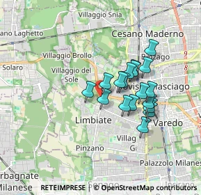Mappa Ute Limbiate, 20812 Limbiate MB, Italia (1.33444)