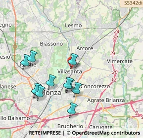 Mappa Piazza Martiri della Libertà, 20852 Villasanta MB, Italia (3.87727)