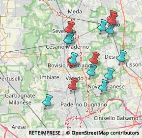 Mappa Via Sant'Aquilino, 20813 Bovisio-Masciago MB, Italia (3.81933)