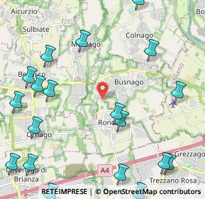 Mappa Via dei Pini, 20874 Busnago MB, Italia (3.092)