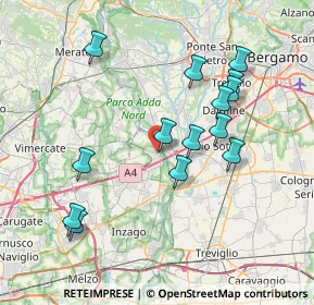 Mappa Via Antonio Rosmini, 20056 Trezzo sull'Adda MI, Italia (7.40357)