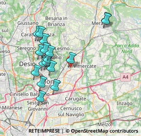 Mappa Via Bergamina, 20862 Arcore MB, Italia (7.44235)
