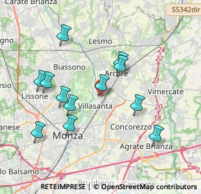 Mappa Via Leonardo da Vinci, 20058 Villasanta MB, Italia (3.63667)