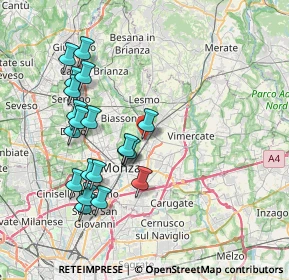 Mappa Via Leonardo da Vinci, 20058 Villasanta MB, Italia (7.6715)