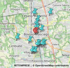 Mappa Via Garibaldi, 20813 Bovisio-Masciago MB, Italia (1.43222)