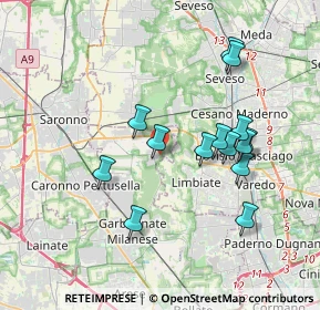 Mappa Via dell'Artigiano, 20033 Solaro MI, Italia (3.45857)