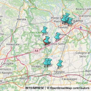 Mappa Via Benaglia, 24042 Capriate San Gervasio BG, Italia (7.36333)