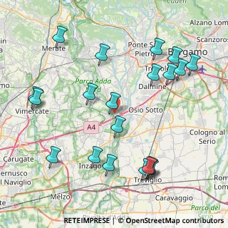 Mappa Via Benaglia, 24042 Capriate San Gervasio BG, Italia (9.4435)