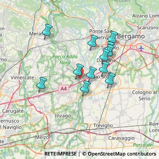 Mappa Via Benaglia, 24042 Capriate San Gervasio BG, Italia (6.24917)