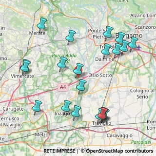 Mappa SP 184, 24042 Capriate San Gervasio BG (9.4475)