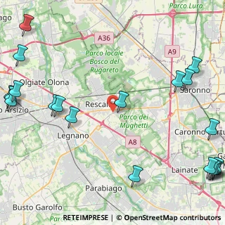 Mappa Via Torino, 20027 Rescaldina MI, Italia (6.876)