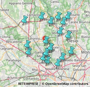 Mappa Piazza S. Pietro, 20033 Solaro MI, Italia (7.02579)