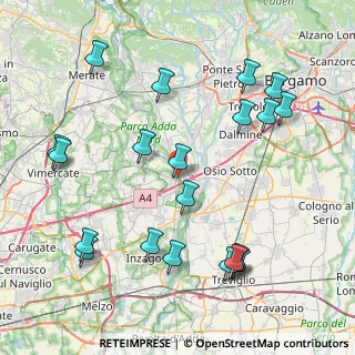 Mappa Via al Porto, 24042 Capriate San Gervasio BG, Italia (9.4525)