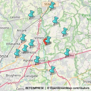 Mappa Via Ugo Foscolo, 20875 Burago di Molgora MB, Italia (4.3725)