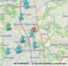 Mappa Via Palermo, 20814 Varedo MB, Italia (2.55167)