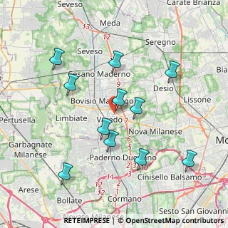 Mappa Via Palermo, 20814 Varedo MB, Italia (3.83182)