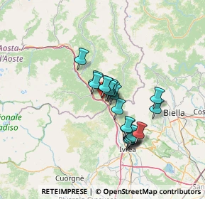 Mappa Donnas, 11020 Donnas AO, Italia (9.7195)