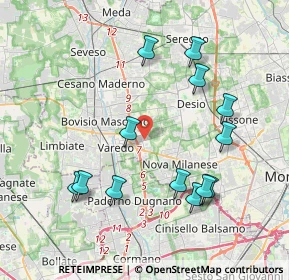 Mappa Via Padova, 20814 Varedo MB, Italia (4.08769)