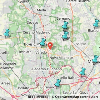 Mappa Via Padova, 20814 Varedo MB, Italia (5.66273)