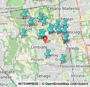 Mappa Via Bainsizza, 20051 Limbiate MB, Italia (1.54824)