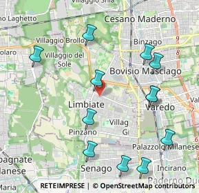 Mappa Via Bainsizza, 20051 Limbiate MB, Italia (2.2925)