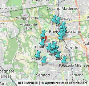 Mappa Via Bainsizza, 20051 Limbiate MB, Italia (1.43471)