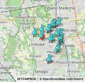 Mappa Via Bainsizza, 20051 Limbiate MB, Italia (1.3065)