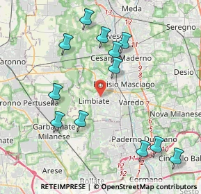 Mappa Via Bainsizza, 20051 Limbiate MB, Italia (4.40583)