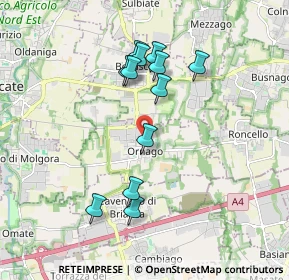 Mappa Via Walter Tobagi, 20876 Ornago MB, Italia (1.69167)