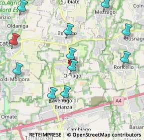 Mappa Via Walter Tobagi, 20876 Ornago MB, Italia (2.39)