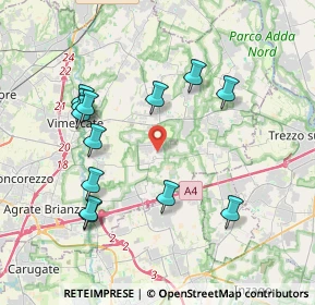 Mappa Via Walter Tobagi, 20876 Ornago MB, Italia (3.97615)
