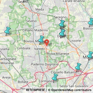 Mappa Via Belluno, 20814 Varedo MB, Italia (5.73364)