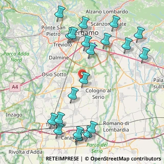 Mappa Via Spirano, 24050 Comun nuovo BG, Italia (10.119)
