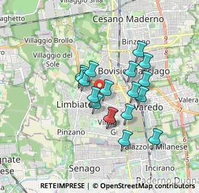 Mappa Via Mantova, 20812 Limbiate MB, Italia (1.30333)